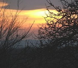 The sunset from Padley Wood, spring